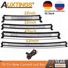 Load image into Gallery viewer, Auxtings 22&quot; 32&quot; 42&quot; 52&quot;inch Curved Led Light Bar Work Light 7D led bar 3-Row 4x4 Truck ATV Car Roof Offroad Driving EU RU stock