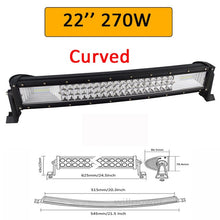 Load image into Gallery viewer, Auxtings 22&quot; 32&quot; 42&quot; 52&quot;inch Curved Led Light Bar Work Light 7D led bar 3-Row 4x4 Truck ATV Car Roof Offroad Driving EU RU stock